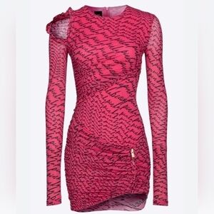 Pinko's mini dress fluid logo pink M Y2K